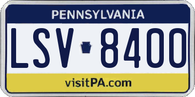 PA license plate LSV8400