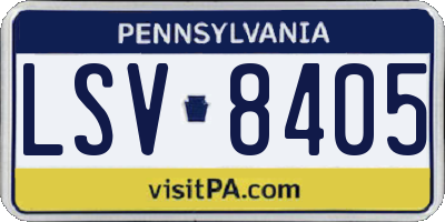 PA license plate LSV8405