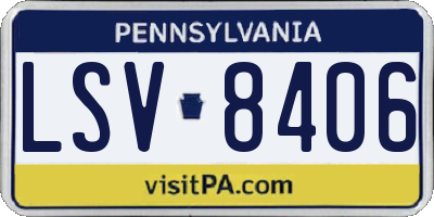 PA license plate LSV8406