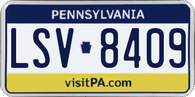 PA license plate LSV8409