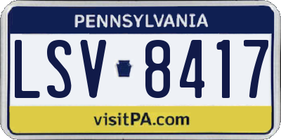 PA license plate LSV8417
