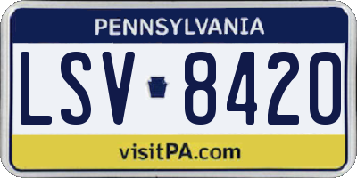 PA license plate LSV8420