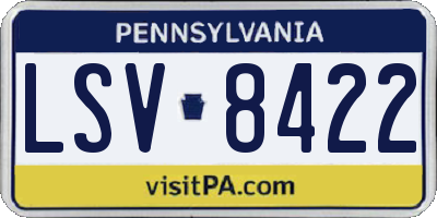 PA license plate LSV8422
