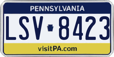 PA license plate LSV8423