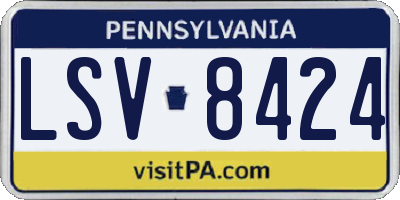 PA license plate LSV8424