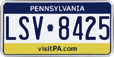 PA license plate LSV8425
