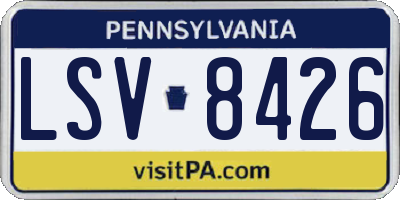 PA license plate LSV8426
