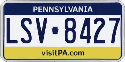 PA license plate LSV8427