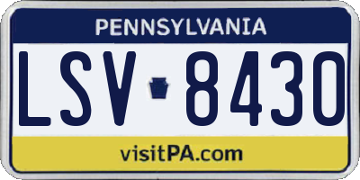 PA license plate LSV8430