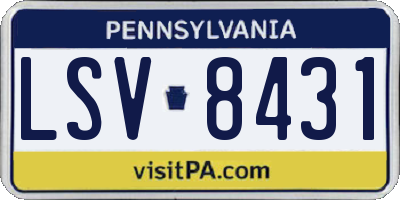 PA license plate LSV8431