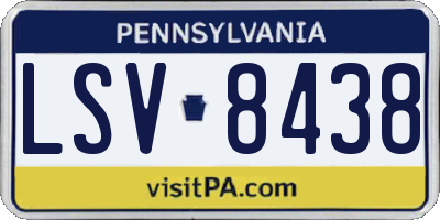 PA license plate LSV8438