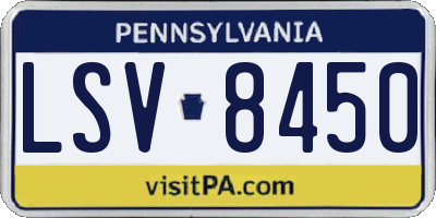 PA license plate LSV8450