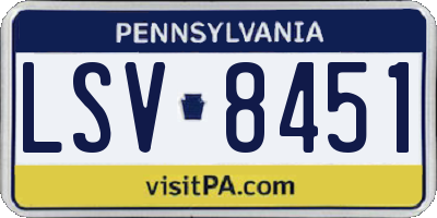 PA license plate LSV8451