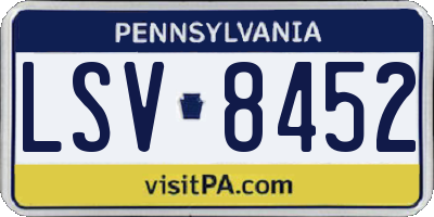 PA license plate LSV8452