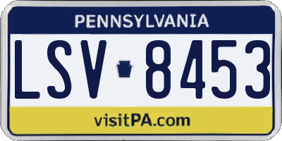 PA license plate LSV8453