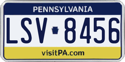PA license plate LSV8456