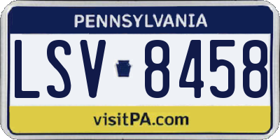 PA license plate LSV8458
