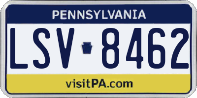 PA license plate LSV8462