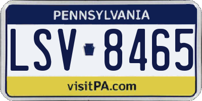 PA license plate LSV8465