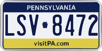PA license plate LSV8472