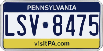 PA license plate LSV8475
