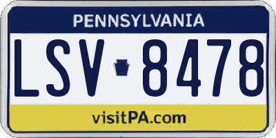 PA license plate LSV8478