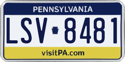 PA license plate LSV8481