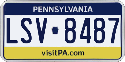 PA license plate LSV8487
