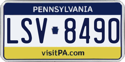 PA license plate LSV8490