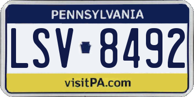 PA license plate LSV8492