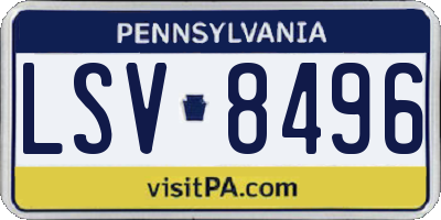 PA license plate LSV8496