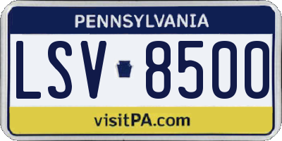PA license plate LSV8500