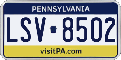 PA license plate LSV8502