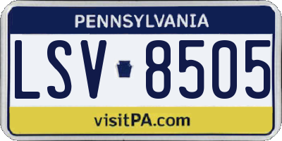 PA license plate LSV8505