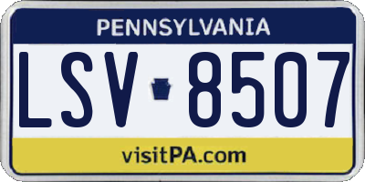 PA license plate LSV8507