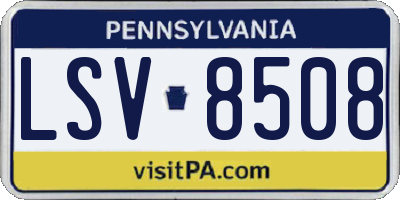 PA license plate LSV8508