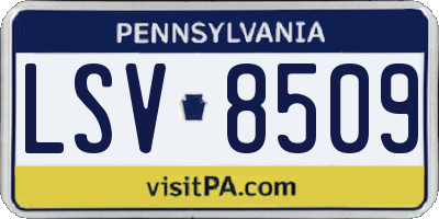 PA license plate LSV8509