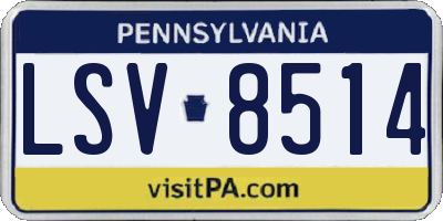 PA license plate LSV8514