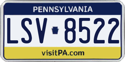 PA license plate LSV8522