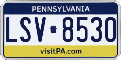 PA license plate LSV8530