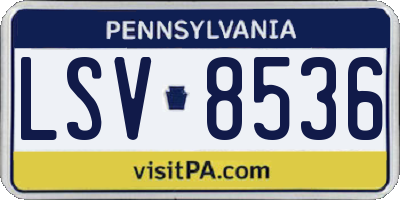 PA license plate LSV8536