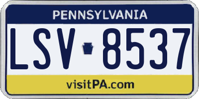 PA license plate LSV8537