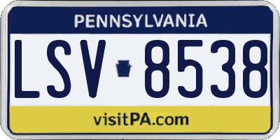 PA license plate LSV8538