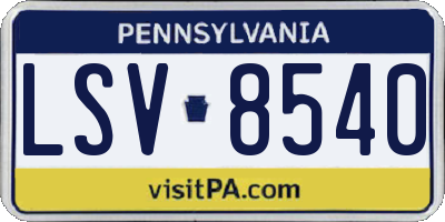 PA license plate LSV8540