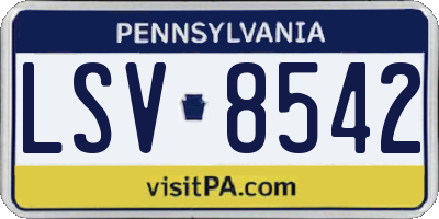 PA license plate LSV8542