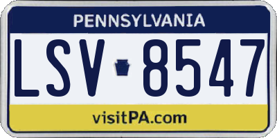 PA license plate LSV8547
