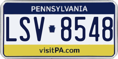 PA license plate LSV8548