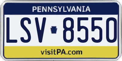 PA license plate LSV8550
