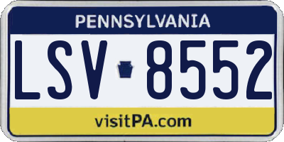 PA license plate LSV8552