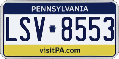 PA license plate LSV8553